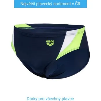 Pánské plavky Arena Swim Briefs Panel Navy/Green/White S - UK32