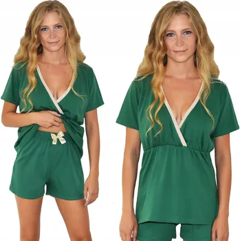 Dámské pyžamo Born2rest dámské pyžamo bavlna zelené, velikost S