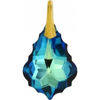Přívěsek Přívěsek stříbrný 925 pozlacený s křišťálem Swarovski Baroque 22mm Bermuda Blue