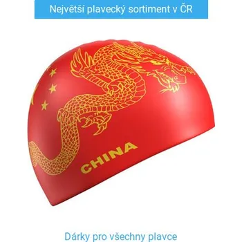 Plavecká čepice Mad Wave China Swim Cap Červeno/stříbrná