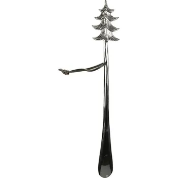 Příbor Stříbrná kovová lžíce na obouvání stromek Tree - 51cm