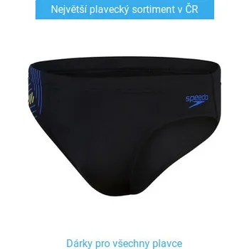 Pánské plavky Speedo 7cm Tech Panel Brief Black/Chroma Blue/Spritz S - UK32