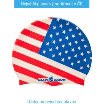 Plavecká čepice Mad Wave USA Swim Cap Modro/červená