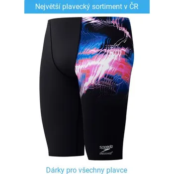 Pánské plavky Speedo Placement Printed Jammer Black/Pink L - UK36