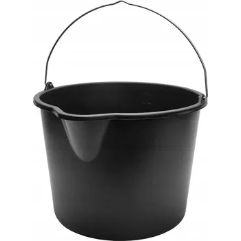 kbelík Stavební kbelík s nálevkou a měrkou černý GARRONDA s uchem 20L