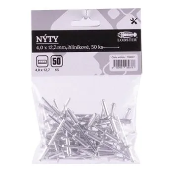 Vrták Nýty 4,0 x 12,7 mm sada 50 ks hliníkové 108037
