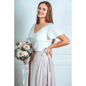 MiaBella Vzorkový top s V výstřihem a rukávy Barva: Požadovanou barvu uveďte v poznámce objednávky, Velikost: 38