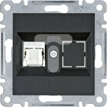 Elektrická zásuvka Internetová zásuvka nástěnná Hager černá