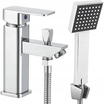 Vodovodní baterie STOJÍCÍ UMYVADLOVÁ BATERIE CHROMOVANÁ S VYTÁHNOU SPRCHOU A HADICÍ