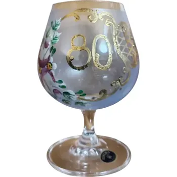 Sklenice Jubilejní malovaná číše "80" (Výroční sklenička 80.let )