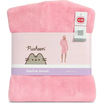 Dámský župan Carbotex Dámský župan PUSHEEN L/XL Polyester Měkký Růžový ke kolenům