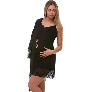 Dámské noční prádlo Komplet pro těhotné i kojící 1G0355 černá l