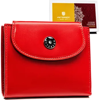 Peterson peněženka z pravé kůže červená - dámská