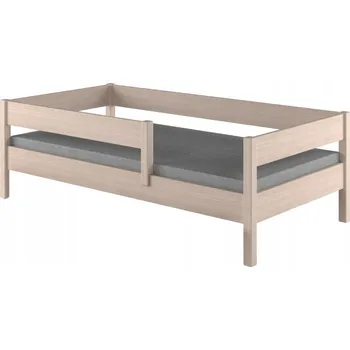 Postel Jednolůžková dřevěná postel Kondela 80x160 cm, světlý dub