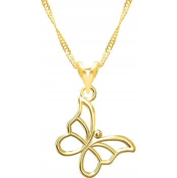 Šperk Zlatý Náhrdelník s Motýlem Hmyzem Motýl Hmyz Butterfly Motýlek STŘÍBRO 925
