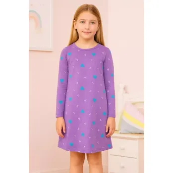 Dívčí noční košile Dívčí noční košile dlouhý rukáv Wolf S2382 fialová