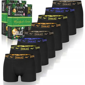 Boxerky Everlast Pánské boxerky 4 kusy Slipy Bavlněné Černé Barva Logo L
