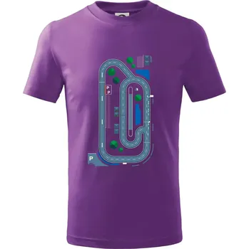 Závodní dráha - Rodiče - Tričko dětské bavlněné - 146 cm/10 let ( Fialová )