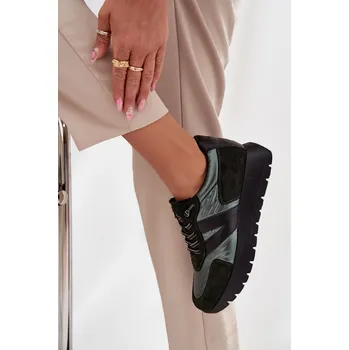 Dámské tenisky Dámské tenisky na platformě Vinceza – tmavě zelené Velikost: 36