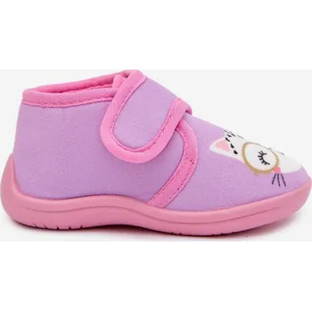 Dámská obuv Dětské pantofle na suchý zip fialové Katline 25