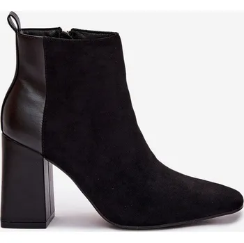 Dámská zimní obuv Dámské zateplené botky na sloupku – černé Maloria Velikost: 38