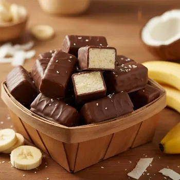 Čokoládová tyčinka Bongo banán mini 500g (Kokosová cukrovinka v mléčné polevě s banánovou příchutí)