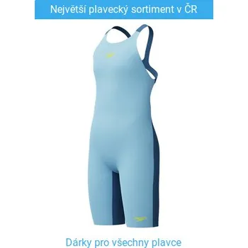 Dívčí plavky Speedo Fastskin Endurance+ Max Openback Kneeskin Girls Light Blue / Navy 176cm