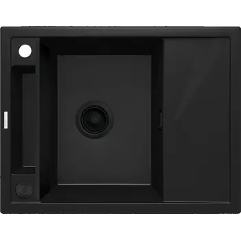 Granitový dřez Aplomo Magnetic 64 granitový dřez s odkapávačem, černá, ZRM_N11A