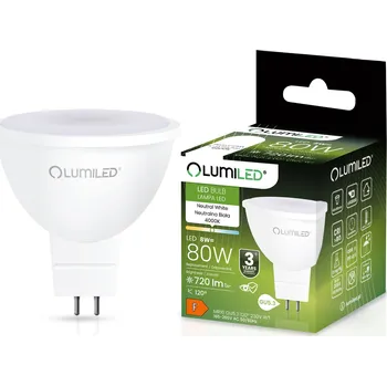 Žárovka LED žárovka GU5.3 Reflektor MR16 8W 720lm 4000K Neutrální bílá 120° LUMILED