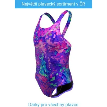 Dívčí plavky Nike Hydrastrong Multi Print Fastback Girls Persian Violet 116cm