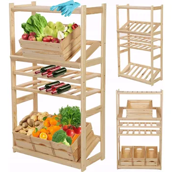 Dílenský regál Dřevěný regál Wamar-Sosenka 5 polic 124,2 x 70 x 33 cm max. nosnost 50 kg