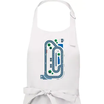 Kuchyňská zástěra Závodní dráha - Rodiče - Pánská zástěra na vaření - Univerzální velikost ( Bílá )