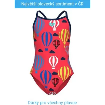 Dívčí plavky Arena Performance Balloons Lightdrop Back Girls Red 164cm