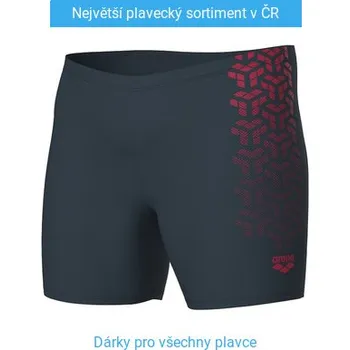 Pánské plavky Arena Kikko V Swim Mid Jammer Asphalt/Red S - UK32
