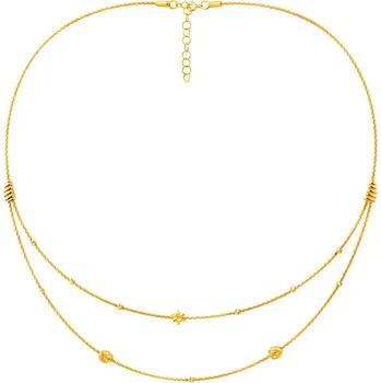 Náhrdelník Zlatý náhrdelník - hvězda, kuličky - AP532-9602