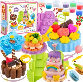 Modelovací hmota MODELÍNA MODELOVACÍ HMOTA NA DORT 10 BAREV FORMA NA SLADKÝ DORT VZDĚLÁVACÍ