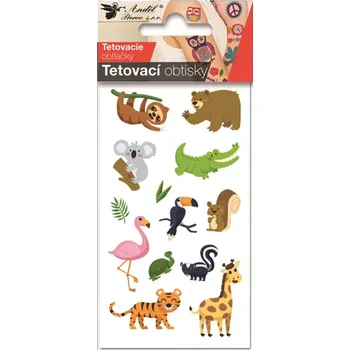 Dřevěná hračka Tetovací obtisky 7,5 x 12 cm - zvířátka