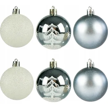 Vánoční dekorace Ozdobné nerozbitné vánoční baňky 6 cm, 6 ks