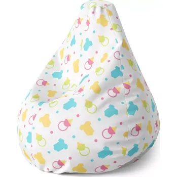 Sedací pytel Sablio Sedací vak Pear Dudlíky a body - 70 x 95 x 15 cm