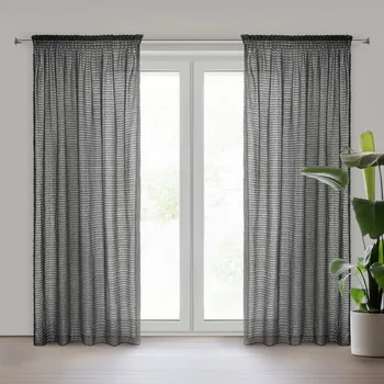 EVA MINGE hotový závěs REINA z šifonové látky zdobený mohérovou nití 135 x 270 cm