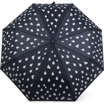 Deštník Dámský skládací vystřelovací deštník kapky kouzelný, velké, 2 modrá tmavá