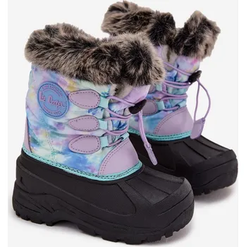 Dívčí sněhule Dívčí sněhule s kožíškem a stahováním Lee Cooper – fialové Velikost: 34
