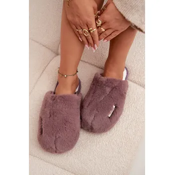 Dámské polobotky Dámské huňaté pantofle – tmavě fialové Belinna Velikost: 36/37