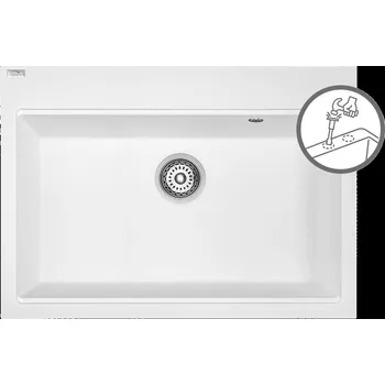Laveo Tau, 1-komorový granitový dřez 700x500x215 mm, bílá, LAV-SBT_6107