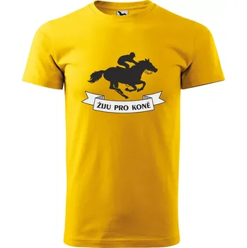 Sablio Tričko s potiskem Žiju pro koně - žluté S