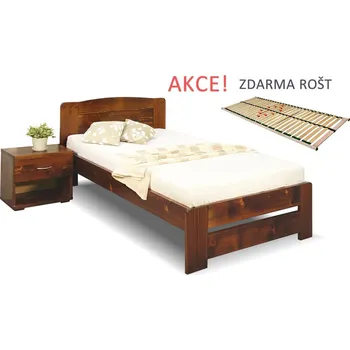 Postel Postel s roštem Justina, 90x210cm, masiv smrk
