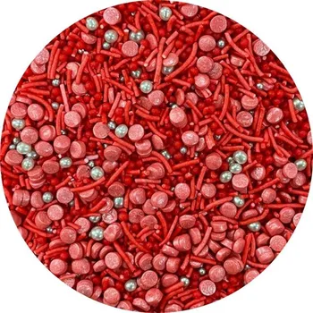 Jedlá dekorace na dort Dortisimo 4Cake Cukrové zdobení stříbrné a červené Red Cocktail (50 g)