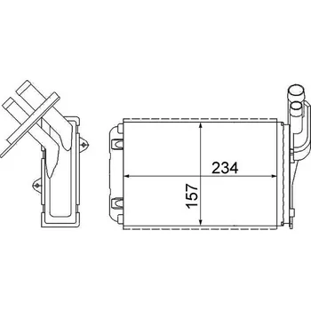 Výměník tepla Výměník tepla, vnitřní vytápění BEHR HELLA SERVICE AH 99 000S