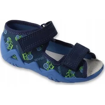 Chlapecké sandály Befado dětské papuče na suchý zip modré, velikost 26