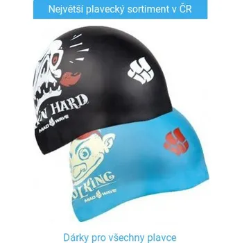 Plavecká čepice Mad Wave Pool King Reversible Swim Cap Junior Černo/modrá